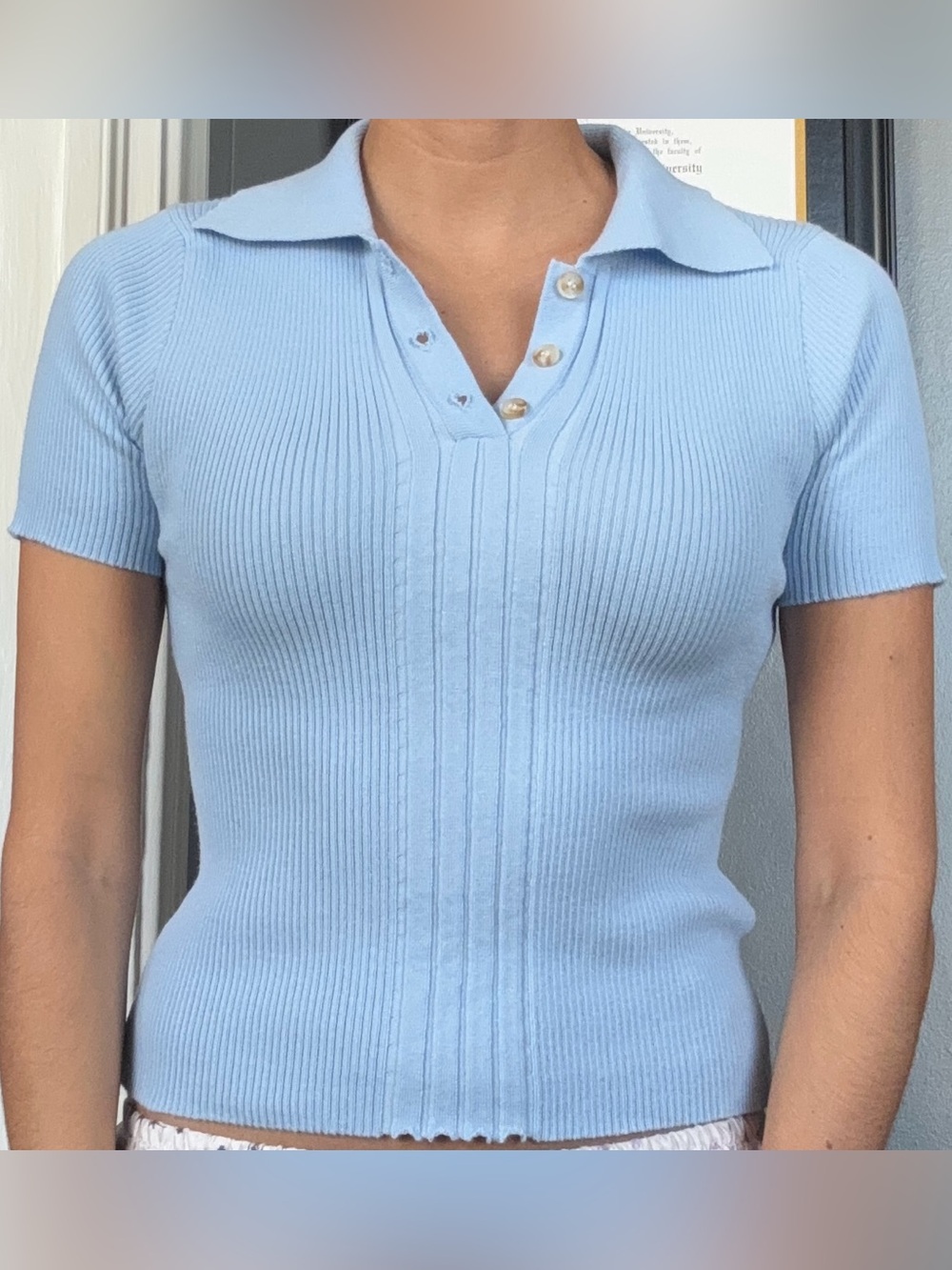 SHEIN Light Blue Buttoned Shirt